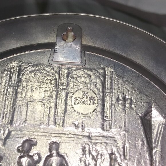 Vintage WMF Zinn German Pewter Decorative Plate – Medieval Scene - Picture 3 of 7